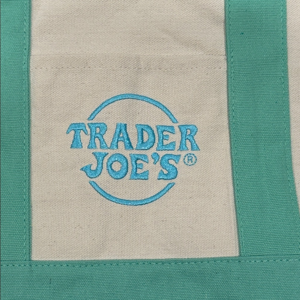 Trader Joe's Mini Tote Bags Green Mint Pastel NWT - Picture 4 of 5